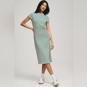 navy blue dress for baby girl Nation Los Angeles Barrett 90s Midi Dress in Blue Bottle main image 1